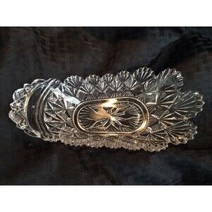 Relish Pickle Dish Antique EAPG Pressed Glass McKee Teutonic Circa 1894